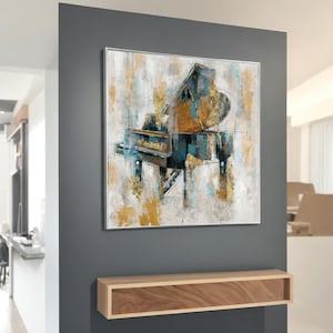 Piano Canvas Painting - Elegant Music Wall Decor for Musicians, Perfect Gift for Music Lovers