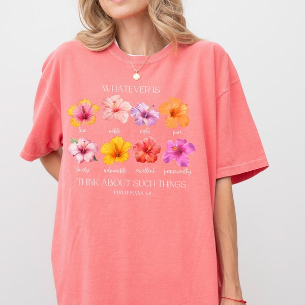 Christian Shirt for Women, Summer Beach Tshirt, Coconut Girl Trendy Oversized Tee, Hibiscus Flower Hawaiian Shirt, Bible Verse Crewneck