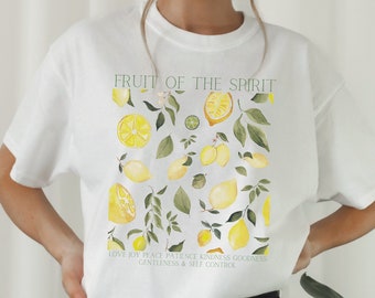 Fruit of the Spirit Lemon Christian Tshirt Bible Verse Christian Apparel Spring Inspirational Bible Quote Shirt Christian Mom Gift Idea