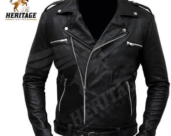Negan Walking Dead Inspired Genuine Leather Biker Jacket