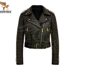 マルチスタッズゴシックスタイルのアウターウェア、ハンドメイド