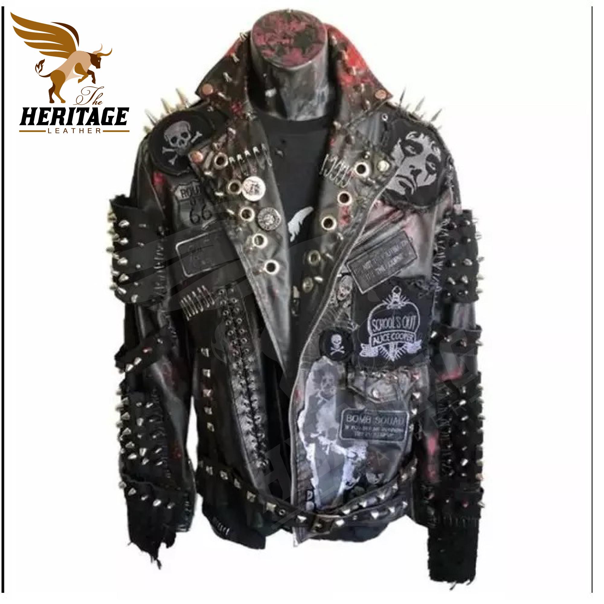 Punk leather jacket - Etsy 日本