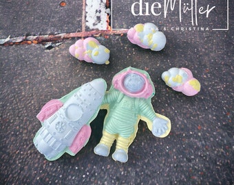 colorful RAINBOW street chalk space astronaut, rocket painting chalk street chalk school enrollment theme birthday, space chalk, 5pcs
