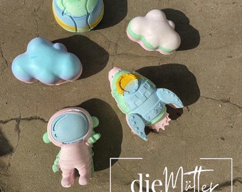 Colorful rainbow sidewalk chalk, space astronaut, rocket, sidewalk chalk, back to school themed birthday party, space chalk, 5 pieces
