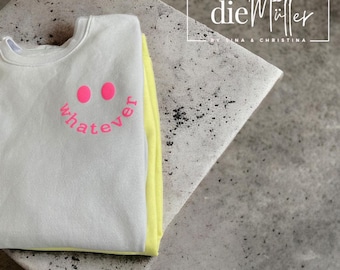 Statement women's sweatshirt lavender, yellow neon pink, women's pullover lavender NEON, oversized women's hoodie NEON, women's sweatshirt yellow