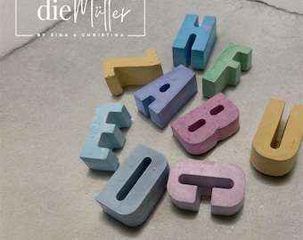 colorful street chalk, letter chalk street chalk, guest gift, mixed letter salad chalk, party favor, school enrollment 6pcs