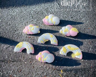 colorful RAINBOW sidewalk chalk, clouds, rainbow-colored sidewalk chalk, back to school themed birthday party, clouds chalk, party favors