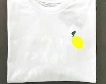 Lemon Print Shirt Neon, easy peasy T-shirt white, neon print, oversized t-shirt Lemon squeezy, lemon T-shirt, gift for girlfriends, print T-shirt