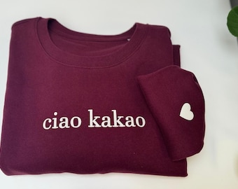 Sweatshirt Ciao Kakao, print sweater, red sweater with print, sweater, minimalist sweatshirt, Ciao Kakao sweater lilac, sweatshirt red print