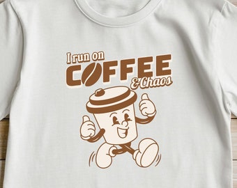 Coffee and Chaos Graphic Tee: Funny Coffee Lover Unisex Shirt
