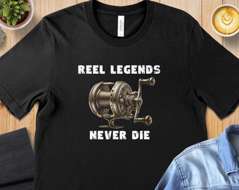 Camiseta vintage con carrete de pesca: regalo para pescadores