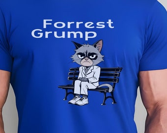 Grumpy Cat Forrest Grump T-Shirt: Funny Movie Parody Tee