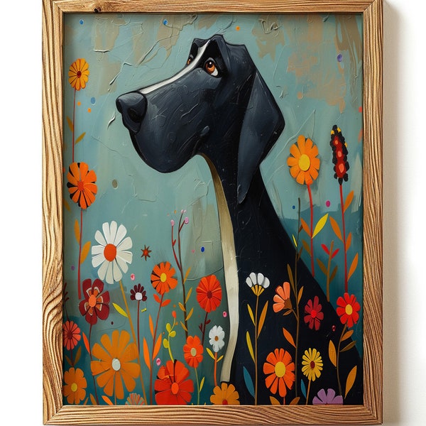 Great Dane - Kids Room Wall Art - Nursery Wall Decor - Pet Portrait - Dog Lover Gift - Affordable Art