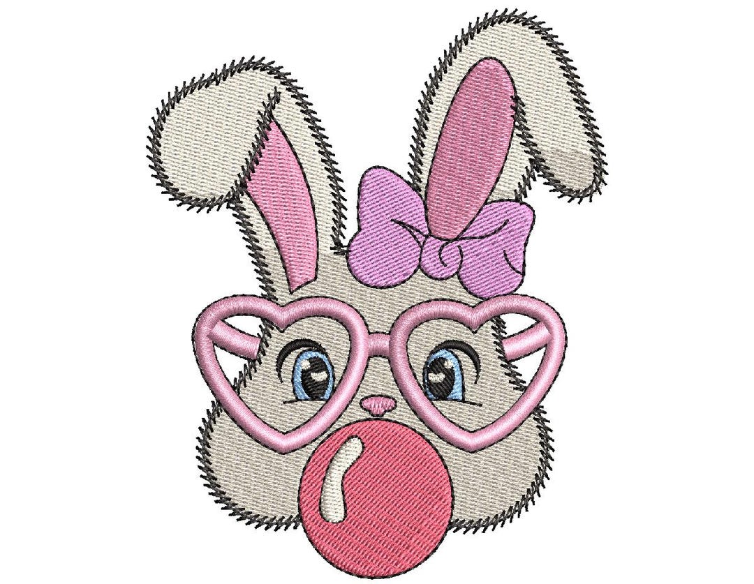 Cute Easter Bunny Embroidery Design 4 Sizes - File Formats in Pes,dst ...