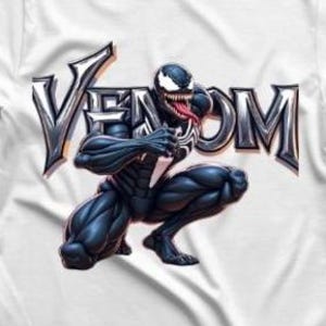 Cartoon Character Print on Demand Shirt, Venom Shirt, Cartoon POD, Premium Unisex Crewneck T-shirt | Bella + Canvas 3001 White