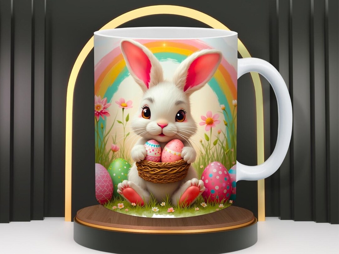 Easter 3D Bunny Mug Wrap Design for Sublimation on 11oz and 15oz Mugs ...