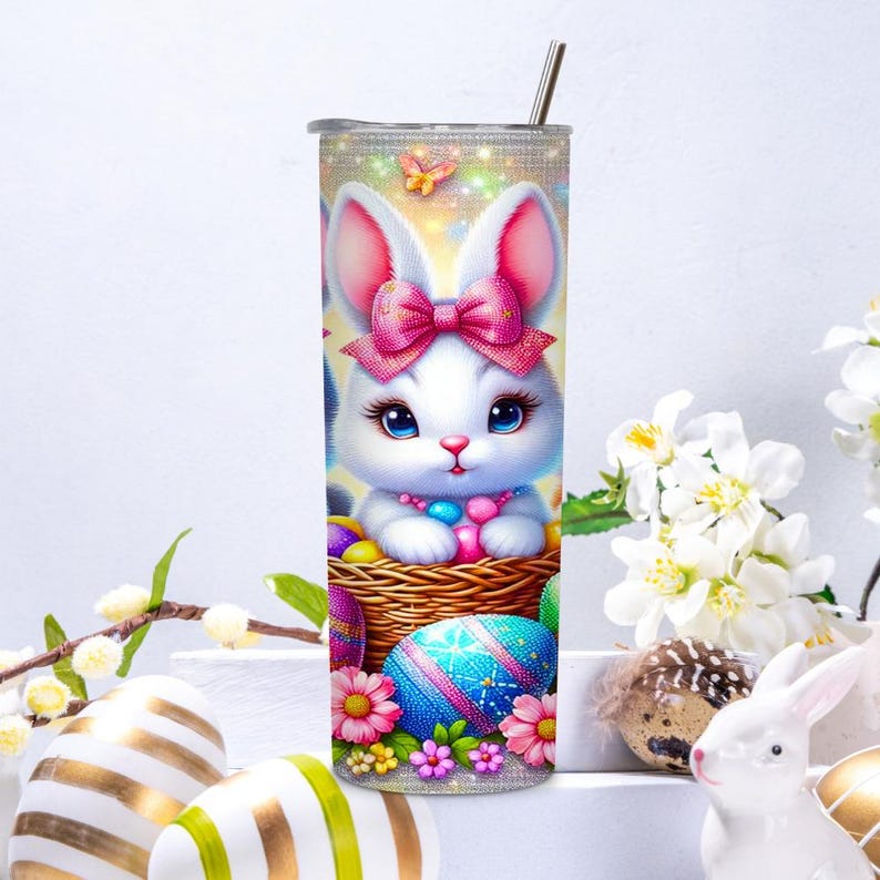 Easter tumbler wrap, bunny sublimation png, 20oz skinny tumbler, Easter gift idea, spring tumbler design, digital download png, Easter crafts png, vibrant Easter art, tumbler template, Easter decor tumbler, tumbler wrap png, Easter party favor, spring sublimation