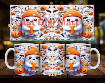 Halloween Ghost Mug, Spooky Season Coffee Cup