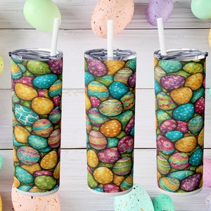 Vaso de Pascua envuelto en papel PNG / Vaso delgado de 20 oz, diseño de sublimación de primavera / Descarga digital perfecta