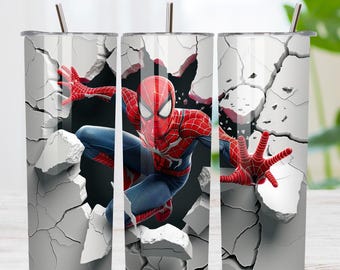 Super Hero Cartoon Tumbler Wrap 20 Unzen dünner Tumbler Wrap, 3D Cartoon Charakter Tumbler Wrap, Sublimationsbecher. Superhelden PNG Designs
