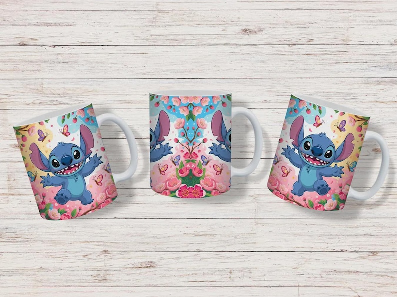 stitch mug png, floral stitch design, 11oz mug wrap, sublimation template, instant download png, diy mug design, commercial use png, stitch sublimation, 15oz mug png, disney mug wrap, sublimation bundle, cartoon cup design, mug wrap bundle