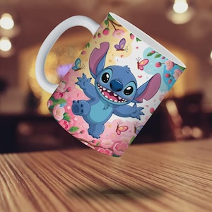 stitch mug png, floral stitch design, 11oz mug wrap, sublimation template, instant download png, diy mug design, commercial use png, stitch sublimation, 15oz mug png, disney mug wrap, sublimation bundle, cartoon cup design, mug wrap bundle