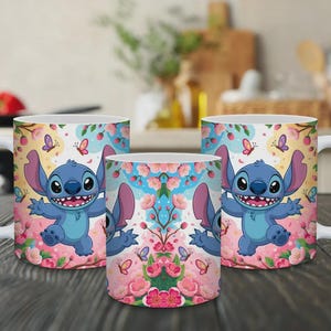 stitch mug png, floral stitch design, 11oz mug wrap, sublimation template, instant download png, diy mug design, commercial use png, stitch sublimation, 15oz mug png, disney mug wrap, sublimation bundle, cartoon cup design, mug wrap bundle