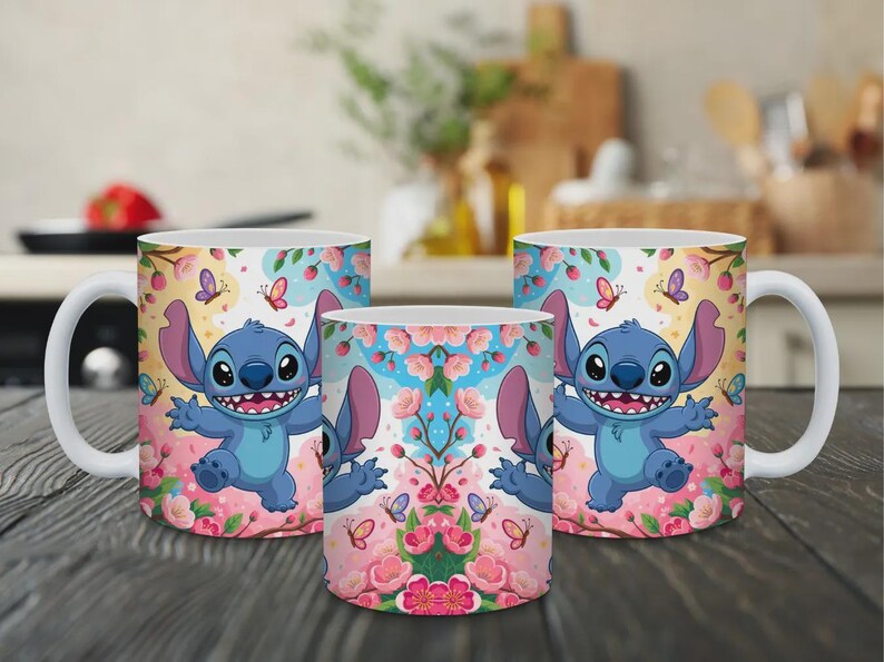 stitch mug png, floral stitch design, 11oz mug wrap, sublimation template, instant download png, diy mug design, commercial use png, stitch sublimation, 15oz mug png, disney mug wrap, sublimation bundle, cartoon cup design, mug wrap bundle