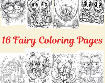 Fairy Coloring Book for Kids: 16 Kawaii Art Pages (PDF & PNG Download)