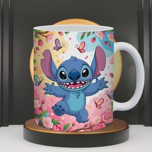 stitch mug png, floral stitch design, 11oz mug wrap, sublimation template, instant download png, diy mug design, commercial use png, stitch sublimation, 15oz mug png, disney mug wrap, sublimation bundle, cartoon cup design, mug wrap bundle
