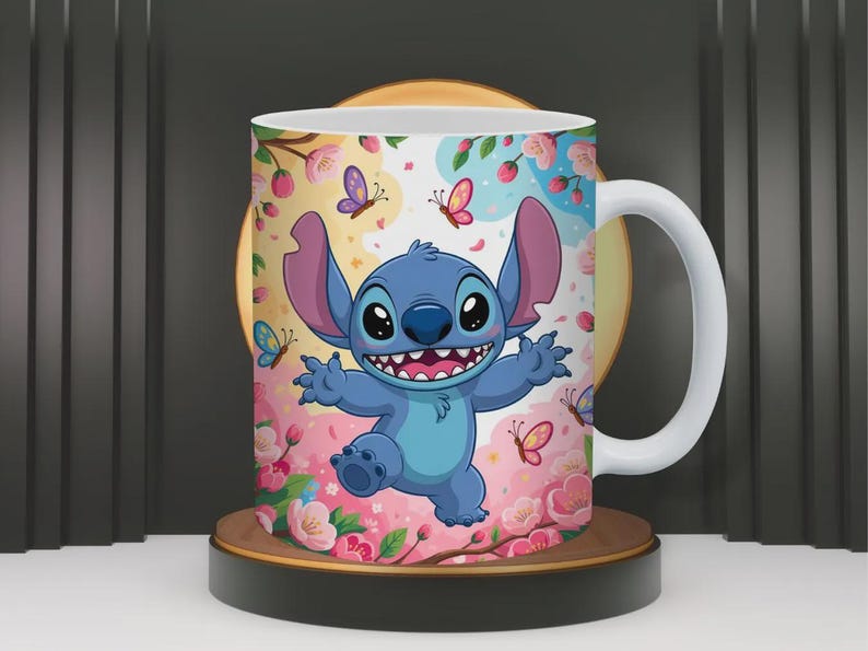 stitch mug png, floral stitch design, 11oz mug wrap, sublimation template, instant download png, diy mug design, commercial use png, stitch sublimation, 15oz mug png, disney mug wrap, sublimation bundle, cartoon cup design, mug wrap bundle