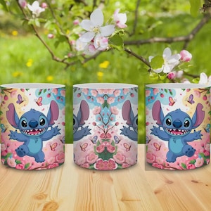 stitch mug png, floral stitch design, 11oz mug wrap, sublimation template, instant download png, diy mug design, commercial use png, stitch sublimation, 15oz mug png, disney mug wrap, sublimation bundle, cartoon cup design, mug wrap bundle