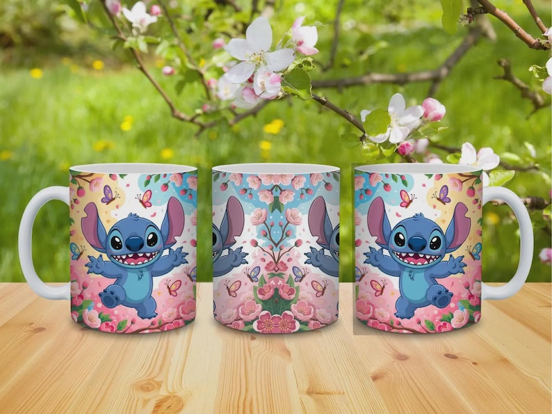 stitch mug png, floral stitch design, 11oz mug wrap, sublimation template, instant download png, diy mug design, commercial use png, stitch sublimation, 15oz mug png, disney mug wrap, sublimation bundle, cartoon cup design, mug wrap bundle