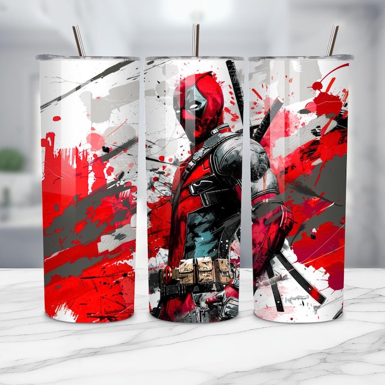20 Oz Deadpool Tumbler Sublimation Designs With 2 Free Tumbler Wraps ...