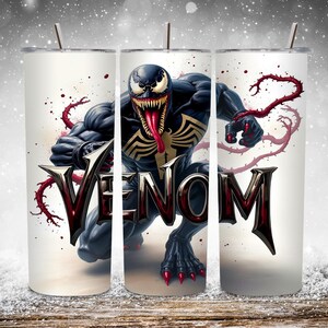 Venom tumbler wrap, superhero tumbler, black cartoon wrap, comic tumbler PNG, hero tumbler wrap, digital tumbler PNG, 20oz skinny wrap, superhero cup wrap, black hero tumbler, comic book tumbler, edgy tumbler wrap, Venom PNG design