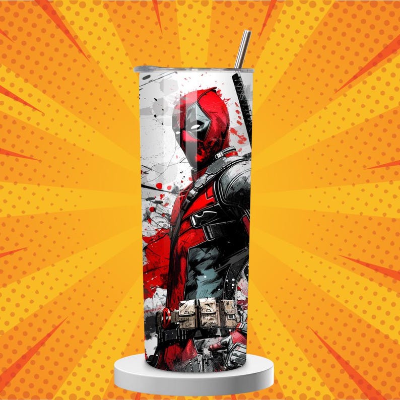 20 Oz Deadpool Tumbler Sublimation Designs With 2 Free Tumbler Wraps ...