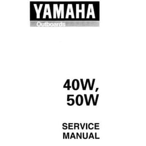 May include: Black and white Yamaha Outboards service manual for 40W and 50W outboard motors.