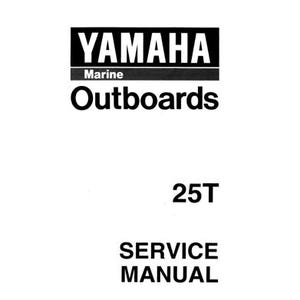May include: Black and white service manual for a Yamaha Marine 25T outboard motor.
