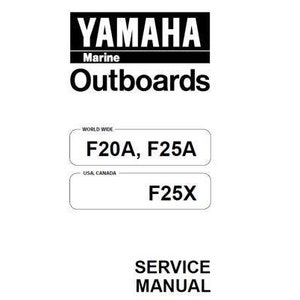 以下が含まれることがあります： ヤマハマリンアウトボードのF20A、F25A、F25Xモデルのサービスマニュアル。このマニュアルは、米国とカナダを除く世界中で使用できます。F25Xモデルは、米国とカナダでのみ使用できます。