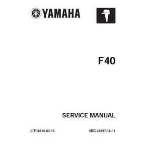 Yamaha F40A, F40EA & F40EHA  EFI Model code 6BG outboard engine service manual - 2008