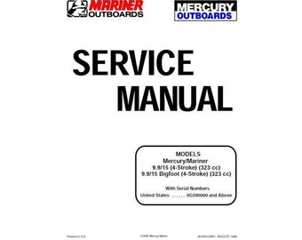 Mercury  Mariner 4 Stroke 9.9/15hp (incl Bigfoot) Outboard service, repair, workshop manual 1998