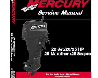 Instrukcja serwisowa silników Mercury-Mariner 2 Stroke o mocy 20 KM i 25 KM z 2002 r. 15 Marathon, 15 Sea Pro, 20 Jet, 20, 25, 25 Marathon i 25 Seapro i Super 15
