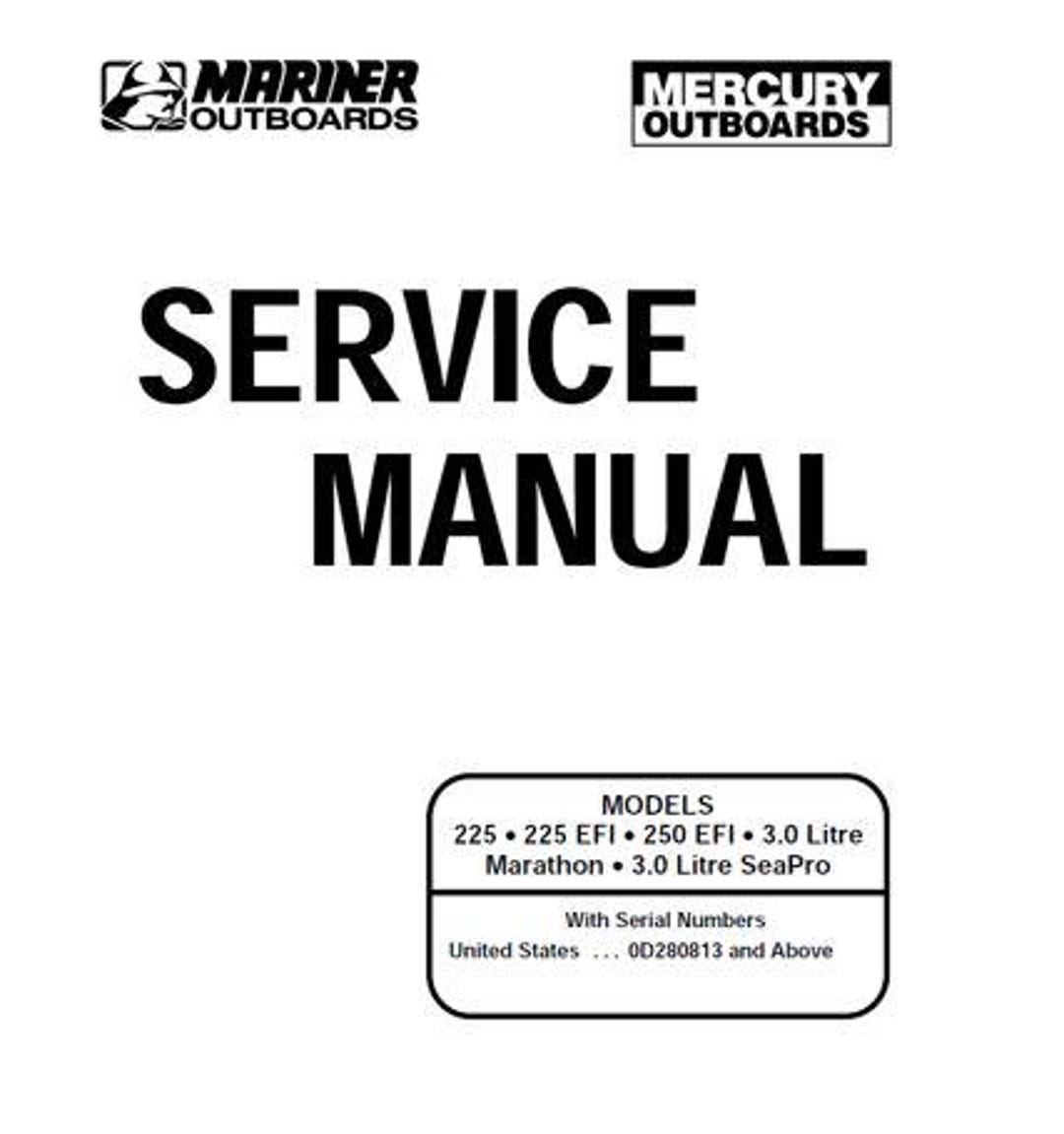 Mercury Mariner 2 Stroke 225 Carb, 225 EFI, 250EFI, 3 Litre