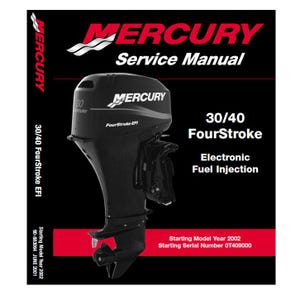 Mercury 4 stroke 30 & 40HP EFI (3 cylinder) outboard engine service manual 30hp ELPT (Efi) 40hp ELPT (Efi)  2002 * See note in description*