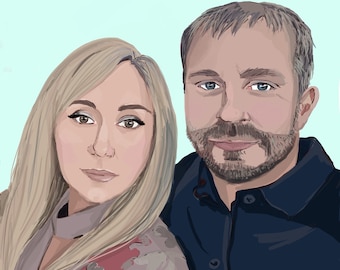 Custom Family Portrait Painting from Photo, Personalized Anniversary Gift