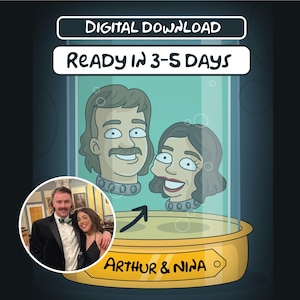 Personalized Digital Futurama Portrait – Custom Cartoon gift  for Fans