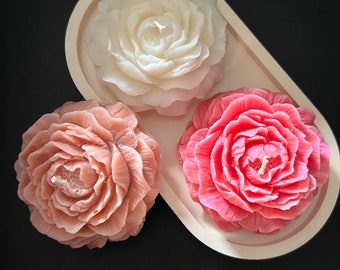 Lot de 3 bougies pivoine, pivoine en fleurs, bougies fleurs, cadeau pour elle, bougie florale, cadeau de pendaison de crémaillère, bougie de mariage, cadeau pour maman