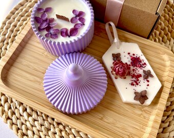 Regalo para ella / Regalo de cumpleaños / Regalo para mamá / Regalo del Día de las Madres / Vela Perfumada con flores / Vela Natural / Vela de Flores / Bonito Regalo