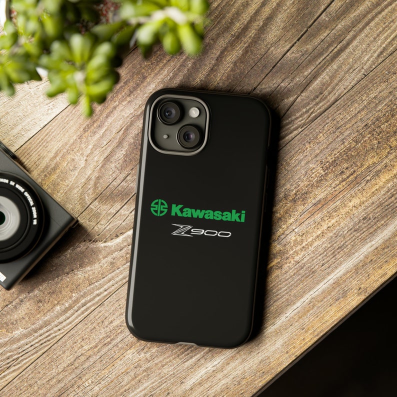 Custodia per telefono nera Kawasaki Z900, Iphone, Samsung immagine 1