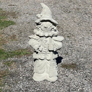 Massive 29&quot; Scarecrow Sculpture Concrete Farm Decor Garden Statue Halloween Concrete Statuary Haunted House Decor Lawn Creepy  Ornament